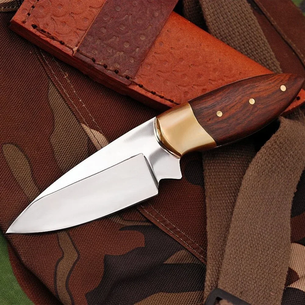 J2 Stainless Steel Handmade Knife with Rosewood and Brass Handle Kitchen Knife